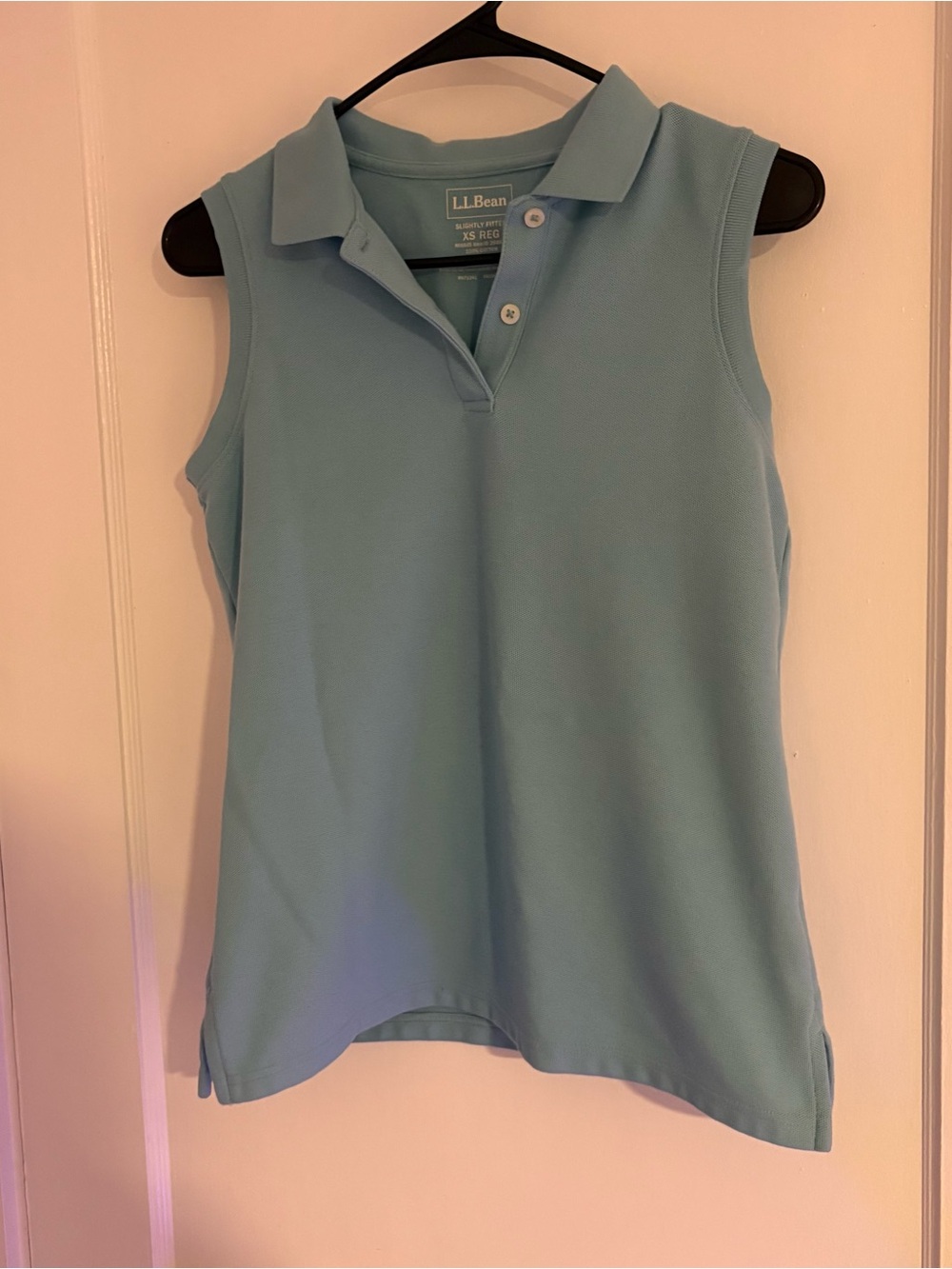 L.L. Bean Women's Sleeveless Polo Tank - Light Blue